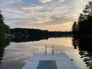 Picture of calm water; working with the breath can be calming